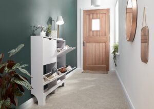 GFW Narrow 4 Drawer Shoe Cabinet - White