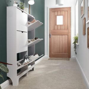 GFW Narrow 6 Drawer Shoe Cabinet - White