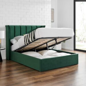 Limelight Polaris Emerald Velvet Ottoman Bed Frame - Double