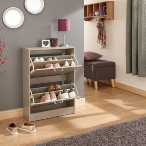 GFW Stirling Two Tier Shoe Cabinet - Grey