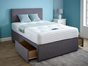 Serenity Essential 2 Drawer Divan With Headboard - Small Double