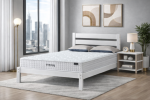 Star Buy Titan Pocket Memory 800 Mattress & Tulsa Wooden Bed Frame Bundle - Single
