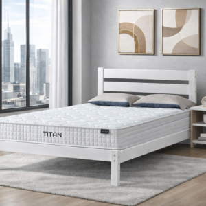 Star Buy Titan Pocket Memory 800 Mattress & Tulsa Wooden Bed Frame Bundle - Single