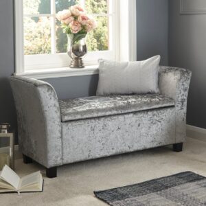GFW Verona Crushed Velvet Blanket Box - Grey