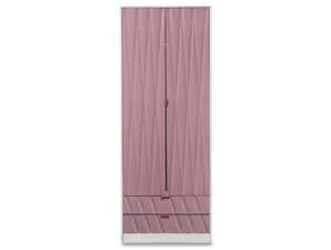 Welcome Diamond Kobe Pink and White 2 Door 2 Drawer Double Wardrobe (Assembled)