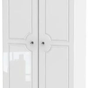 Welcome Balmoral White High Gloss 2 Door Double Wardrobe (Assembled)