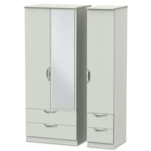 ASC Corsica 3 Door 4 Drawer Mirrored Triple Wardrobe (Assembled)