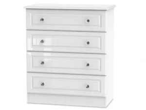 Welcome Balmoral White High Gloss 4 Drawer Chest of Drawers (Assembled)