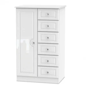 Welcome Balmoral White High Gloss Childrens Small Wardrobe (Assembled)