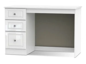 Welcome Balmoral White High Gloss Single Pedestal Vanity Dressing Table (Assembled)