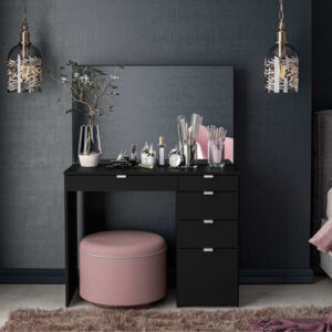 Birlea Ava 5 Drawer Dressing Table & Mirror Set - Black