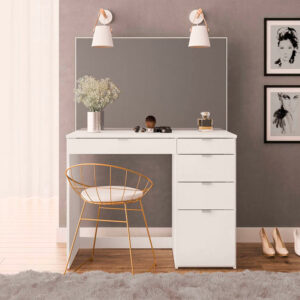 Birlea Ava 5 Drawer Dressing Table & Mirror Set - White