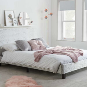 Birlea Berlin Crushed Velvet Bed - Steel