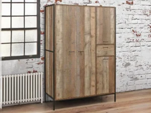 Birlea Urban Rustic 4 Door 1 Drawer Large Wardrobe