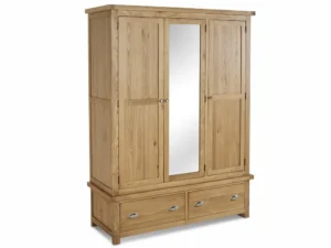 Birlea Woburn 3 Door 2 Drawer Oak Wooden Triple Wardrobe