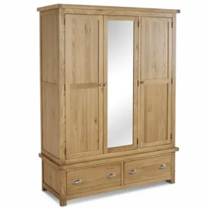Birlea Woburn 3 Door 2 Drawer Oak Wooden Triple Wardrobe