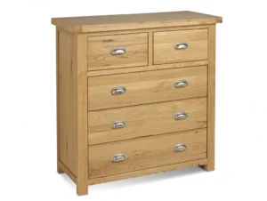 Birlea Woburn 3+2 Drawer Oak Wooden Chest of Drawers (Assembled)