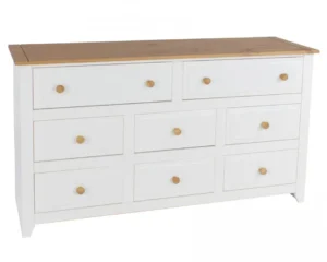 Core Capri White 6+2 Drawer Large Chest of Drawers
