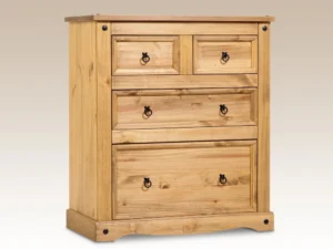 Core Corona 2+2 Pine Wooden Chest of Drawers