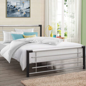 Birlea Faro Black and Silver Metal Frame - Small Double