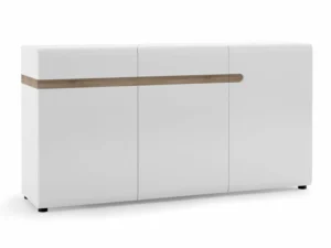 Furniture To Go Chelsea White High Gloss and Oak 2 Drawer 3 Door Sideboard
