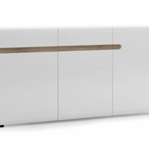 Furniture To Go Chelsea White High Gloss and Oak 2 Drawer 3 Door Sideboard