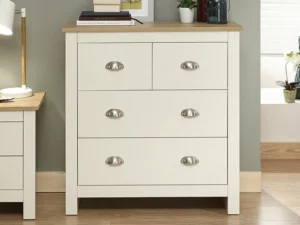 GFW Lancaster Cream and Oak 2+2 Drawer Chest of Drawers