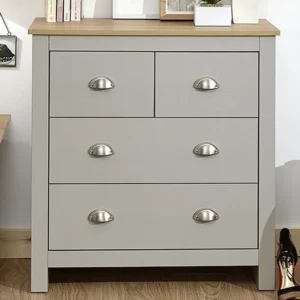 GFW Lancaster Grey and Oak 2+2 Drawer Chest of Drawers