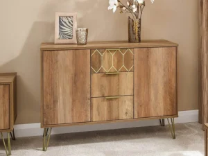 GFW Orleans Mango Effect 2 Door 3 Drawer Sideboard