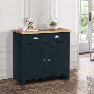 Birlea Highgate 2 Door 2 Drawer Sideboard - Navy Blue & Oak