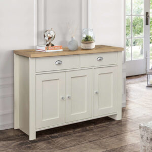Birlea Highgate 3 Door 2 Drawer Sideboard - Cream & Oak
