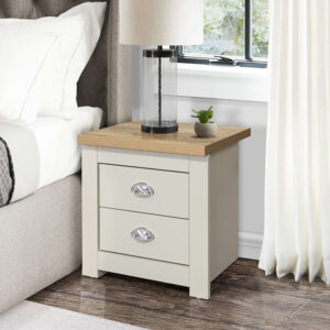Birlea Highgate 2 Drawer Bedside - Cream & Oak