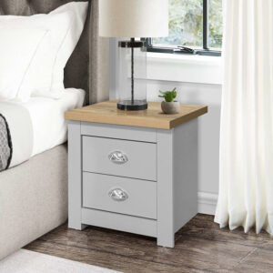 Birlea Highgate 2 Drawer Bedside - Grey & Oak