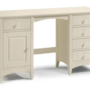 Julian Bowen Cameo Double Pedestal Ivory Wooden Dressing Table
