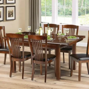 Julian Bowen Canterbury 120cm Mahogany Dining Table and 6 Chairs Set