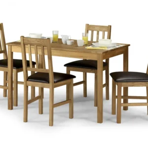Julian Bowen Coxmoor American White Oak Dining Table and 4 Chairs Set