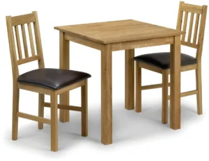 Julian Bowen Coxmoor 75cm American White Oak Dining Table and 2 Chairs Set