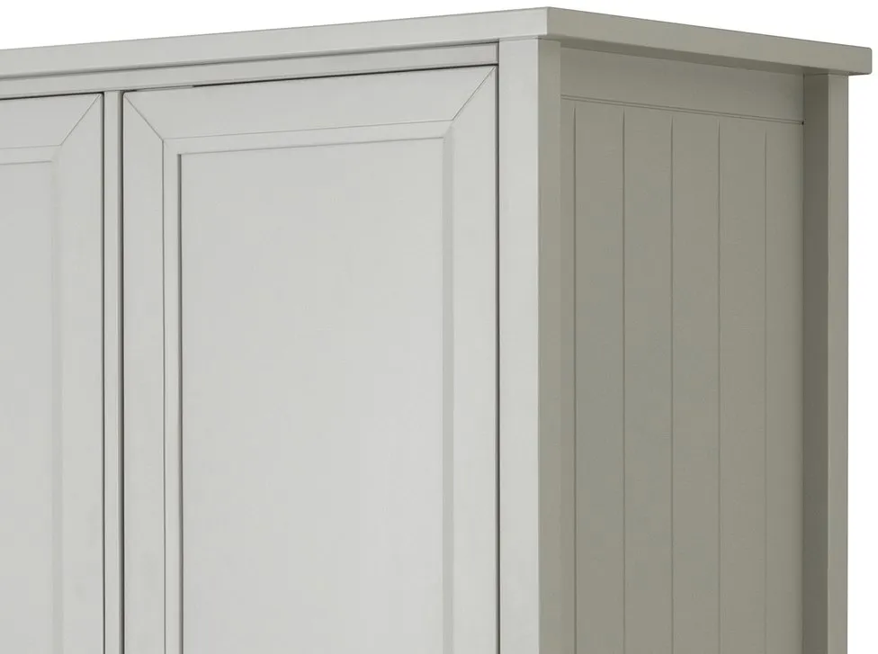 Julian Bowen Maine Dove Grey 3 Door 2 Drawer Triple Wardrobe - Image 2