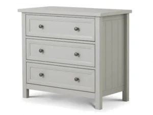 Julian Bowen Maine Dove Grey 3 Drawer Low Chest of Drawers