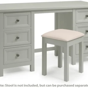 Julian Bowen Maine Dove Grey Double Pedestal Wooden Dressing Table