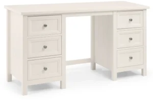 Julian Bowen Maine Surf White Double Pedestal Wooden Dressing Table