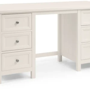 Julian Bowen Maine Surf White Double Pedestal Wooden Dressing Table