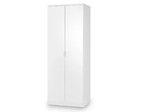 Julian Bowen Manhattan White High Gloss 2 Door Double Wardrobe