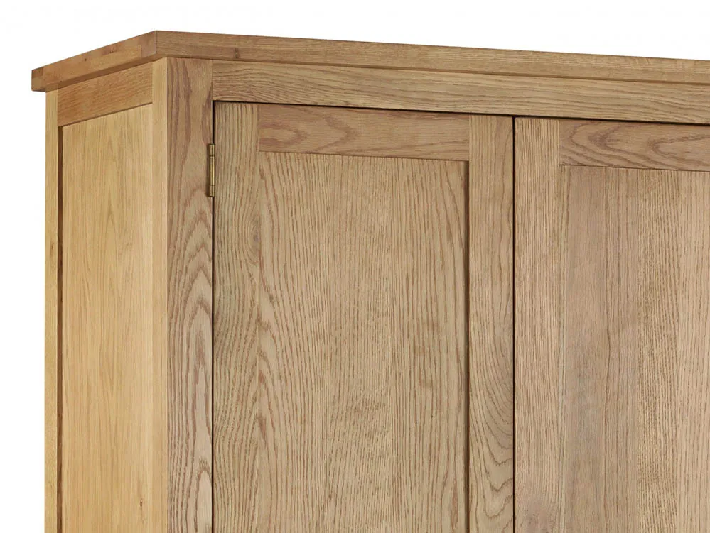 Julian Bowen Marlborough 2 Door Oak Wooden Double Wardrobe - Image 2