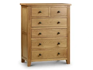 Julian Bowen Marlborough 4+2 Oak Wooden Chest of Drawers (Assembled)