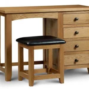 Julian Bowen Marlborough Single Pedestal Oak Wooden Dressing Table (Assembled)