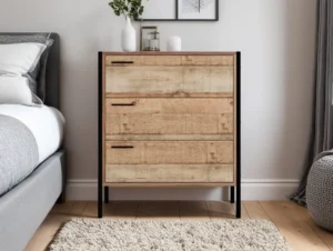 LPD Hoxton Rustic 3 Drawer Chest of Drawers