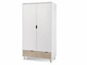 LPD Stockholm White and Oak 2 Door 2 Drawer Double Wardrobe
