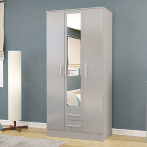 Birlea Lynx 3 Door Combi Wardrobe with Mirror - Grey