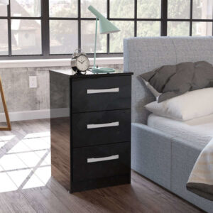 Birlea Lynx Bedside Table - Black